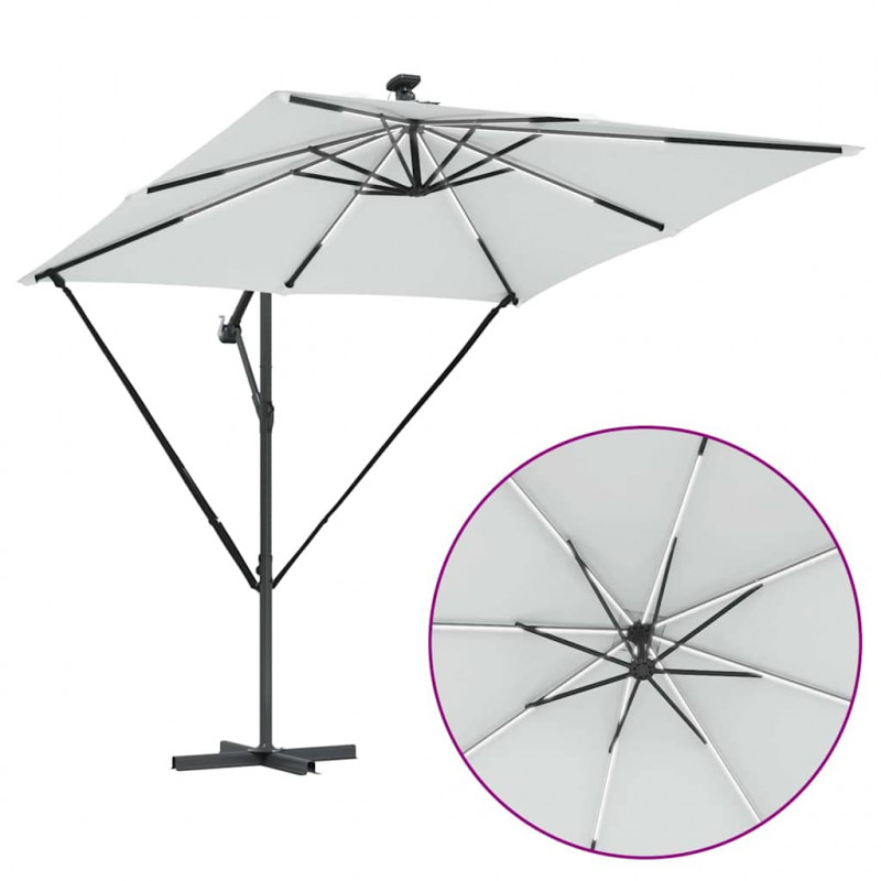 Parasol banana na wysięgniku piaskowy 249 x 249 x 250 cm