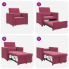 Rozkładana sofa jednoosobowa czerwone wino 90 x 165 x 87 cm