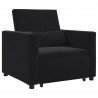 Rozkładana sofa jednoosobowa Czarny 90 x 165 x 87 cm Aksamit