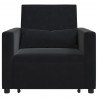 Rozkładana sofa jednoosobowa Czarny 90 x 165 x 87 cm Aksamit