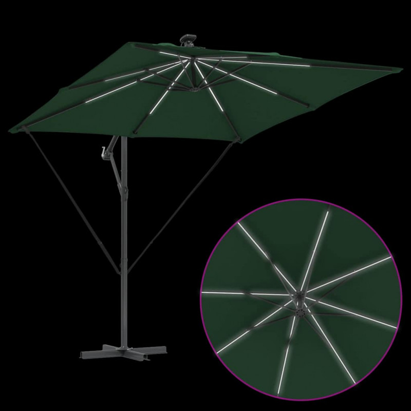 Parasol banana na wysięgniku Zielony 249 x 249 x 250 cm