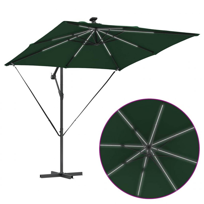 Parasol banana na wysięgniku Zielony 249 x 249 x 250 cm