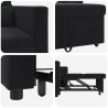 Rozkładana sofa jednoosobowa Czarny 90 x 165 x 87 cm Aksamit