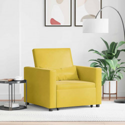 Rozkładana sofa jednoosobowa Żółty 90 x 165 x 87 cm Aksamit