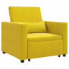 Rozkładana sofa jednoosobowa Żółty 90 x 165 x 87 cm Aksamit