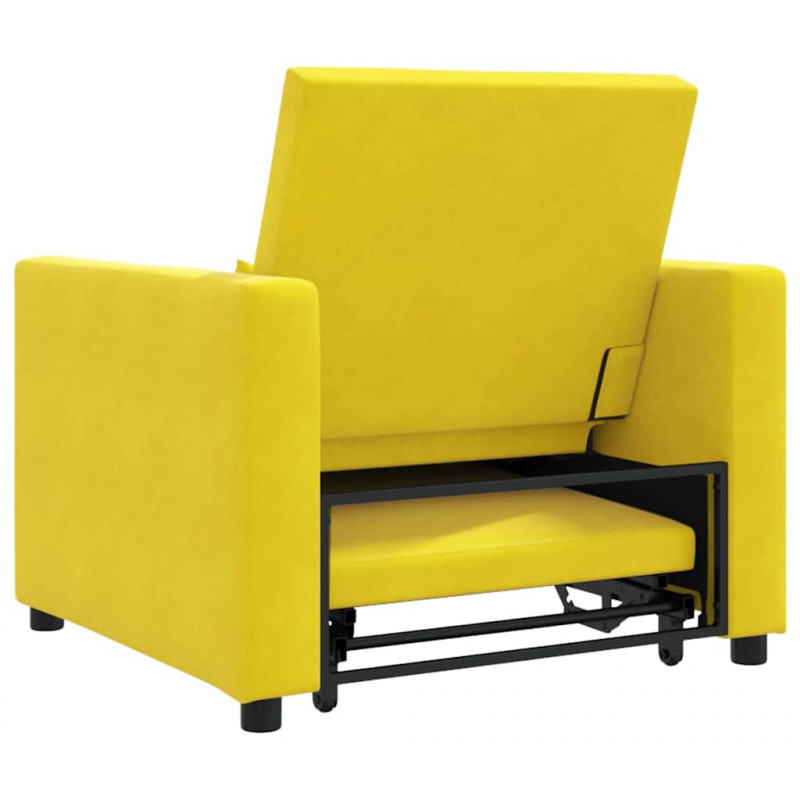 Rozkładana sofa jednoosobowa Żółty 90 x 165 x 87 cm Aksamit