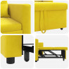 Rozkładana sofa jednoosobowa Żółty 90 x 165 x 87 cm Aksamit