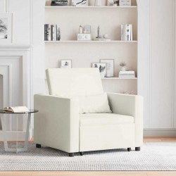 Rozkładana sofa jednoosobowa Kremowy 90 x 165 x 87 cm Aksamit