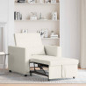 Rozkładana sofa jednoosobowa Kremowy 90 x 165 x 87 cm Aksamit