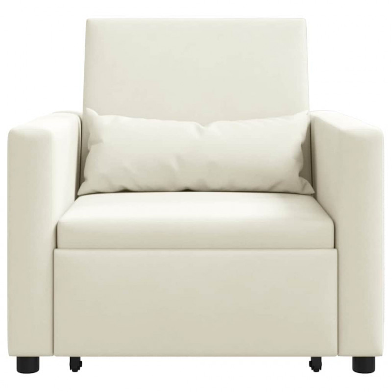 Rozkładana sofa jednoosobowa Kremowy 90 x 165 x 87 cm Aksamit