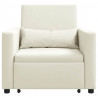 Rozkładana sofa jednoosobowa Kremowy 90 x 165 x 87 cm Aksamit