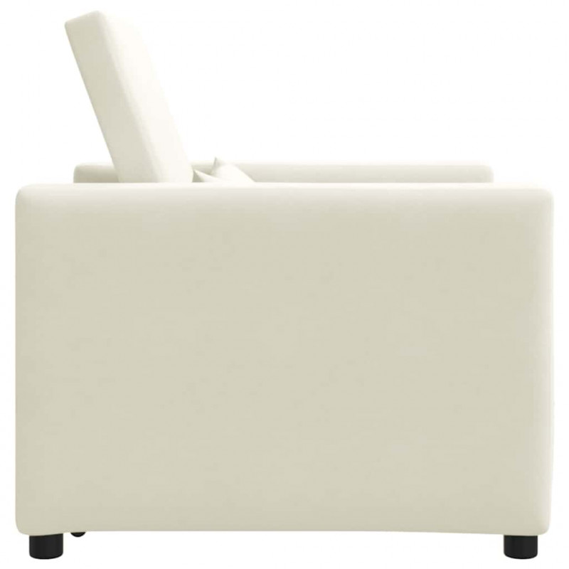 Rozkładana sofa jednoosobowa Kremowy 90 x 165 x 87 cm Aksamit