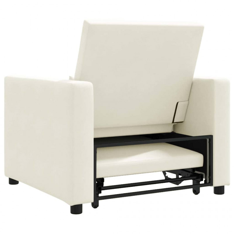 Rozkładana sofa jednoosobowa Kremowy 90 x 165 x 87 cm Aksamit