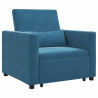 Rozkładana sofa jednoosobowa Niebieski 90 x 165 x 87 cm Aksamit