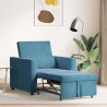 Rozkładana sofa jednoosobowa Niebieski 90 x 165 x 87 cm Aksamit