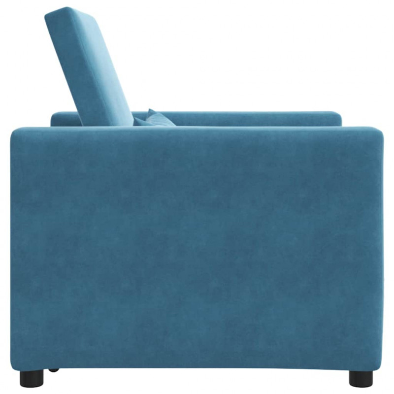 Rozkładana sofa jednoosobowa Niebieski 90 x 165 x 87 cm Aksamit