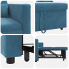 Rozkładana sofa jednoosobowa Niebieski 90 x 165 x 87 cm Aksamit