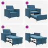 Rozkładana sofa jednoosobowa Niebieski 90 x 165 x 87 cm Aksamit
