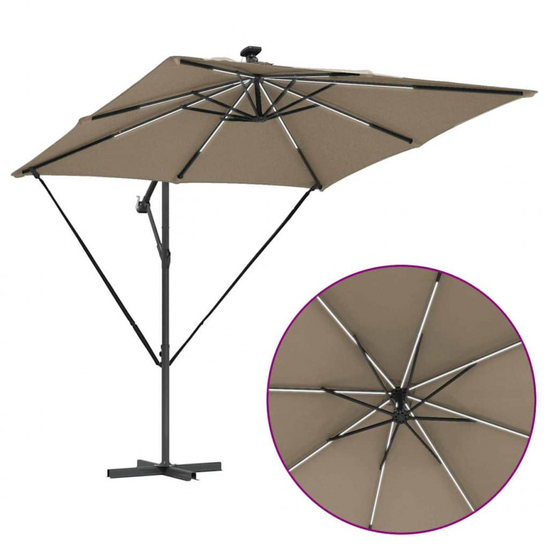 Parasol banana na wysięgniku Ciemnoszary 249 x 249 x 250 cm