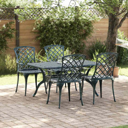 Krzesło Ogrodowe 4 pcs Zielony 61 x 60,5 x 93cm Aluminium