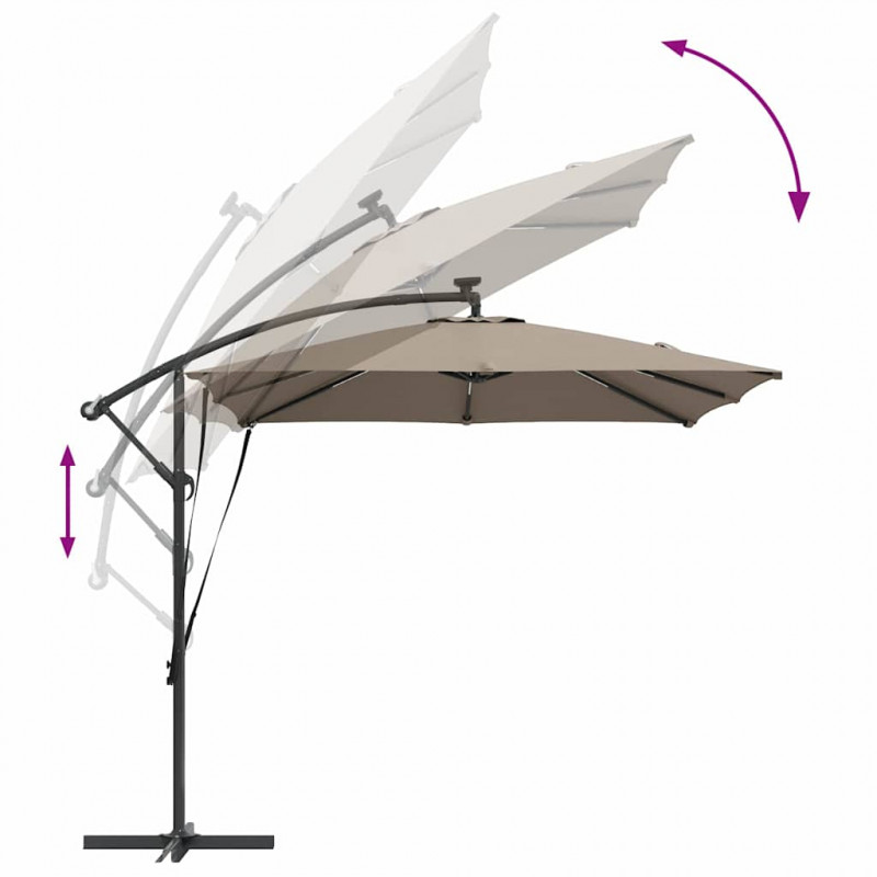 Parasol banana na wysięgniku Ciemnoszary 249 x 249 x 250 cm