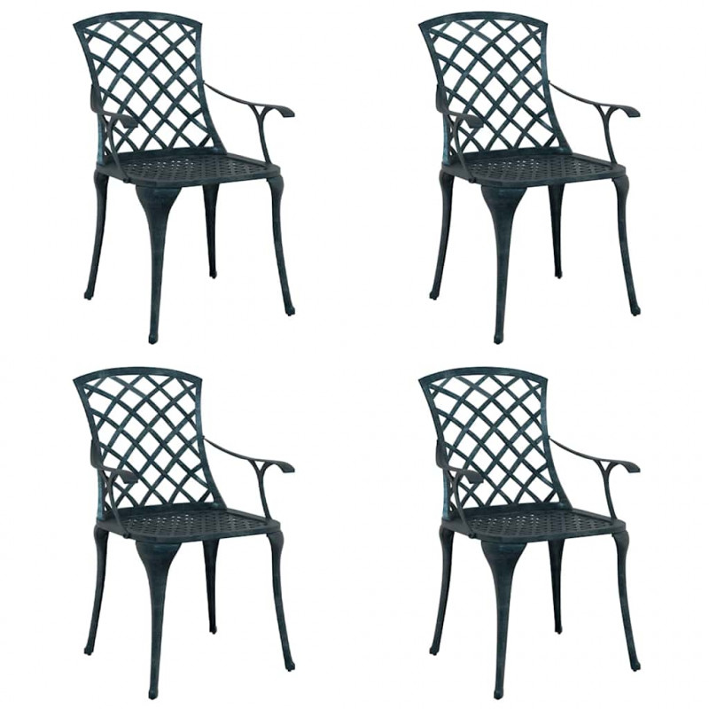 Krzesło Ogrodowe 4 pcs Zielony 61 x 60,5 x 93cm Aluminium