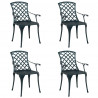 Krzesło Ogrodowe 4 pcs Zielony 61 x 60,5 x 93cm Aluminium