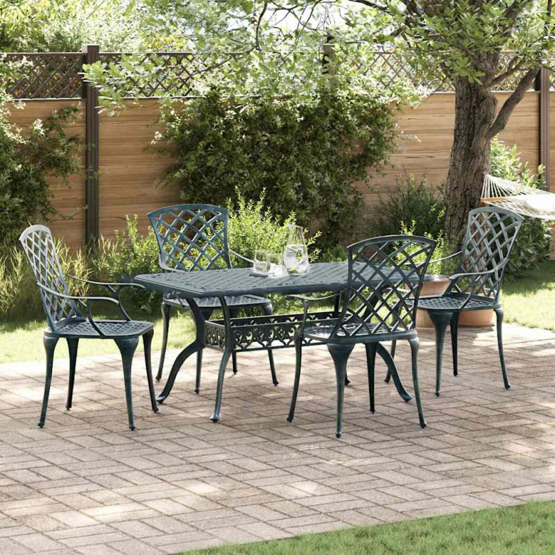 Krzesło Ogrodowe 4 pcs Zielony 61 x 60,5 x 93cm Aluminium