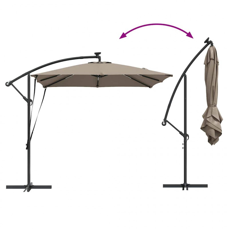 Parasol banana na wysięgniku Ciemnoszary 249 x 249 x 250 cm