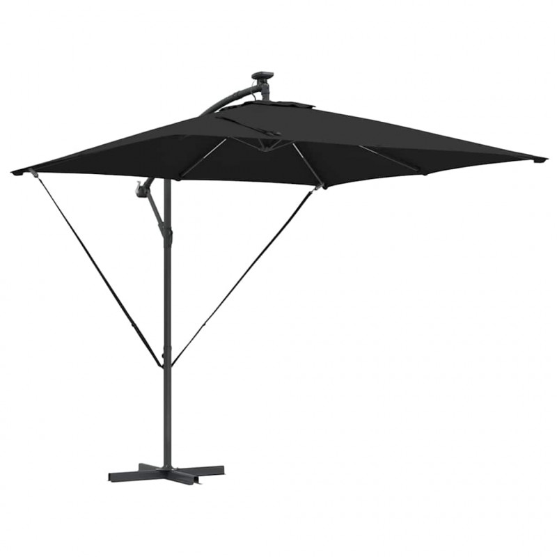 Parasol banana na wysięgniku Czarny 249 x 249 x 250 cm