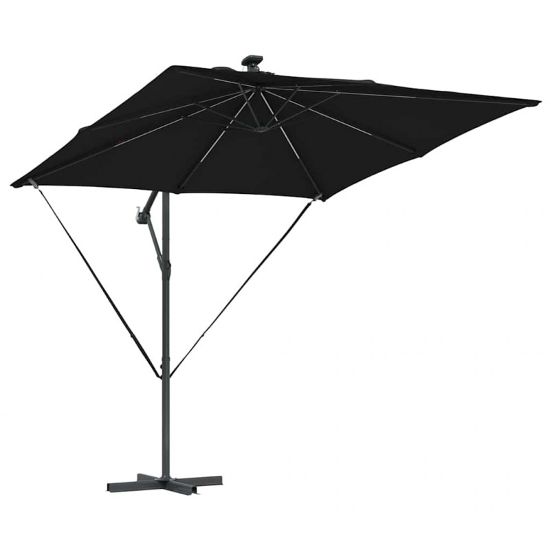 Parasol banana na wysięgniku Czarny 249 x 249 x 250 cm