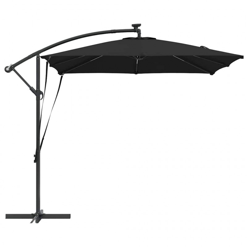Parasol banana na wysięgniku Czarny 249 x 249 x 250 cm