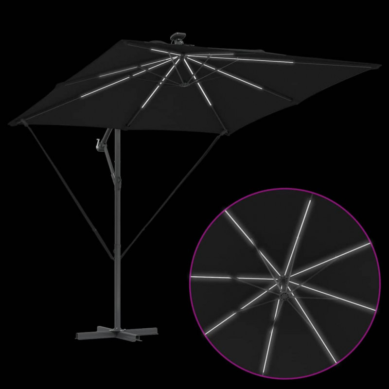 Parasol banana na wysięgniku Czarny 249 x 249 x 250 cm