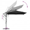 Parasol banana na wysięgniku Czarny 249 x 249 x 250 cm