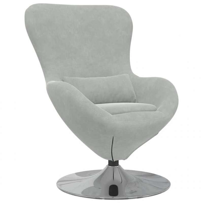 Fotel jajo Jasnoszary Aksamit