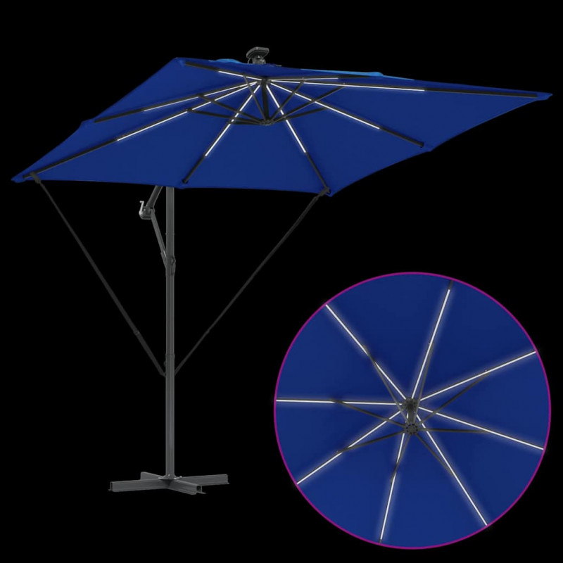 Parasol banana na wysięgniku Niebieski 249 x 249 x 250 cm
