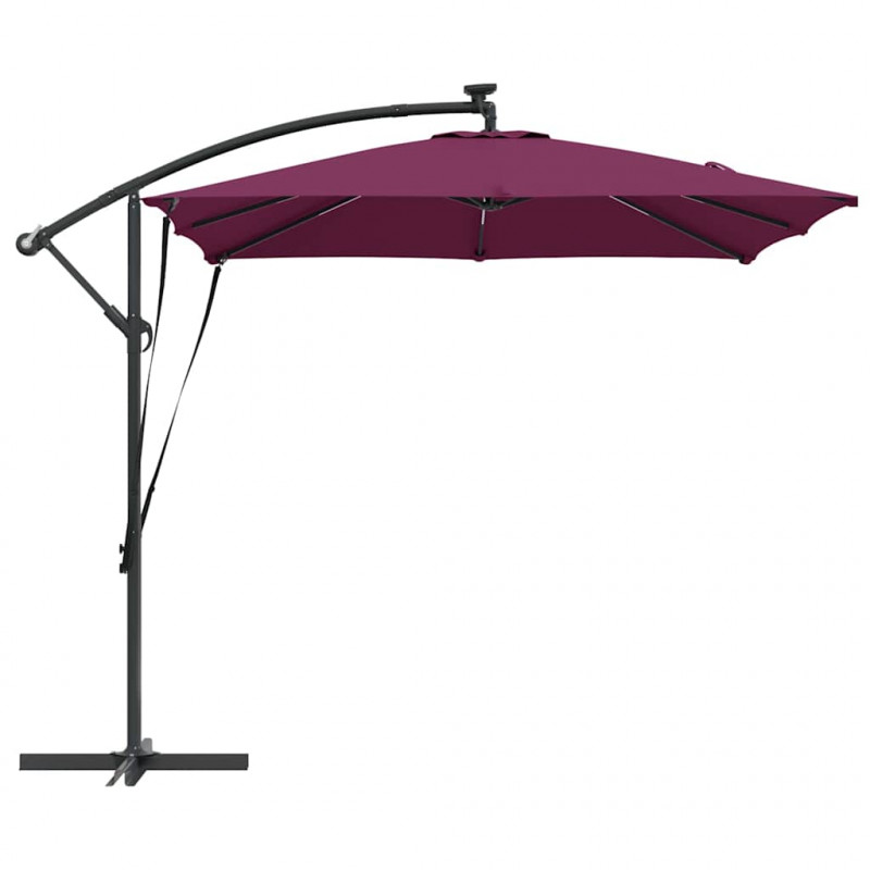 Parasol banana na wysięgniku Bordowy 249 x 249 x 250 cm