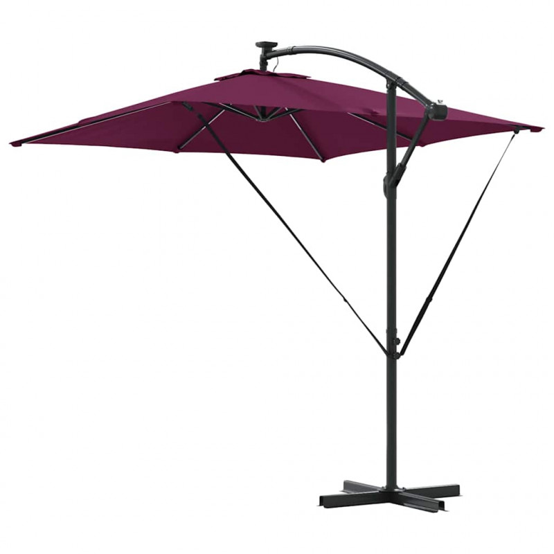 Parasol banana na wysięgniku Bordowy 249 x 249 x 250 cm