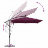 Parasol banana na wysięgniku Bordowy 249 x 249 x 250 cm