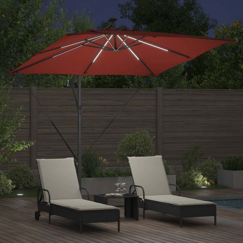 Parasol banana na wysięgniku terakota 249 x 249 x 250 cm