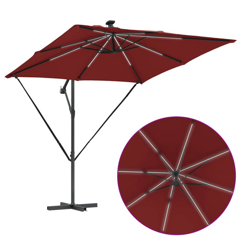 Parasol banana na wysięgniku terakota 249 x 249 x 250 cm
