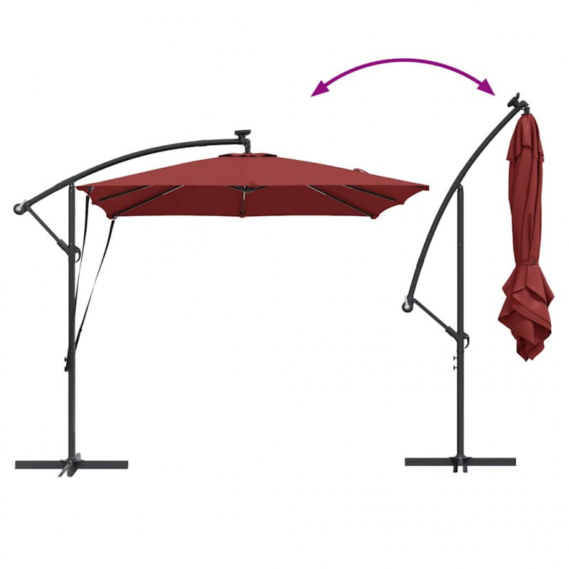 Parasol banana na wysięgniku terakota 249 x 249 x 250 cm
