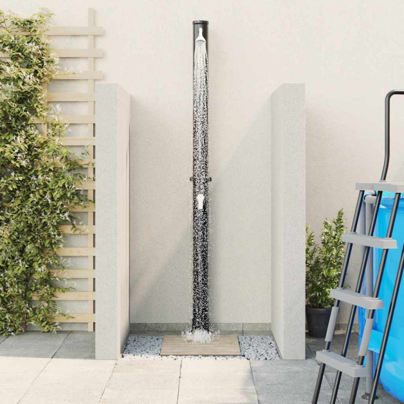 Prysznic słoneczny na świeżym powietrzu Czarny 217 cm