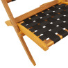 Składane krzesła ogrodowe, 2 szt., ze stolikiem, czarne