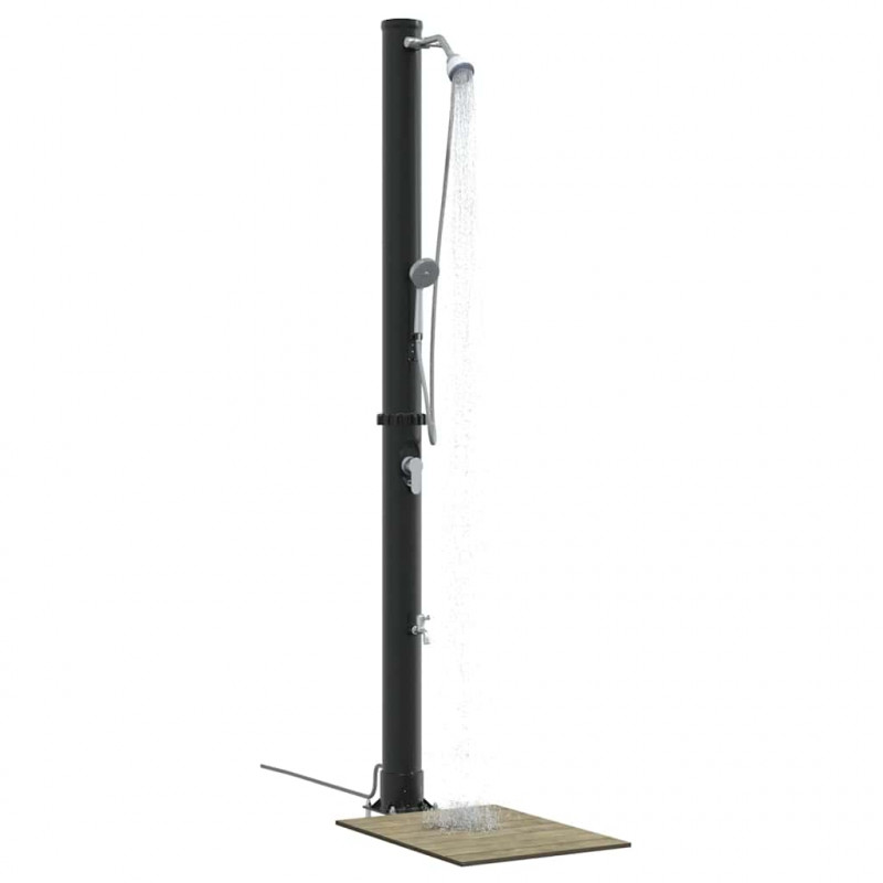 Prysznic słoneczny na świeżym powietrzu Czarny 217 cm
