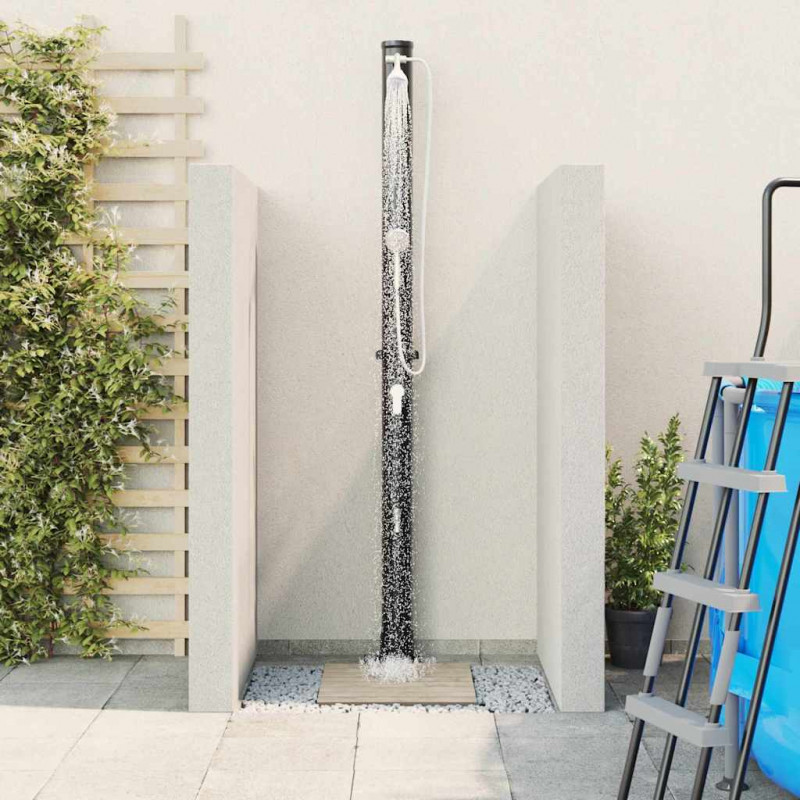 Prysznic słoneczny na świeżym powietrzu Czarny 217 cm