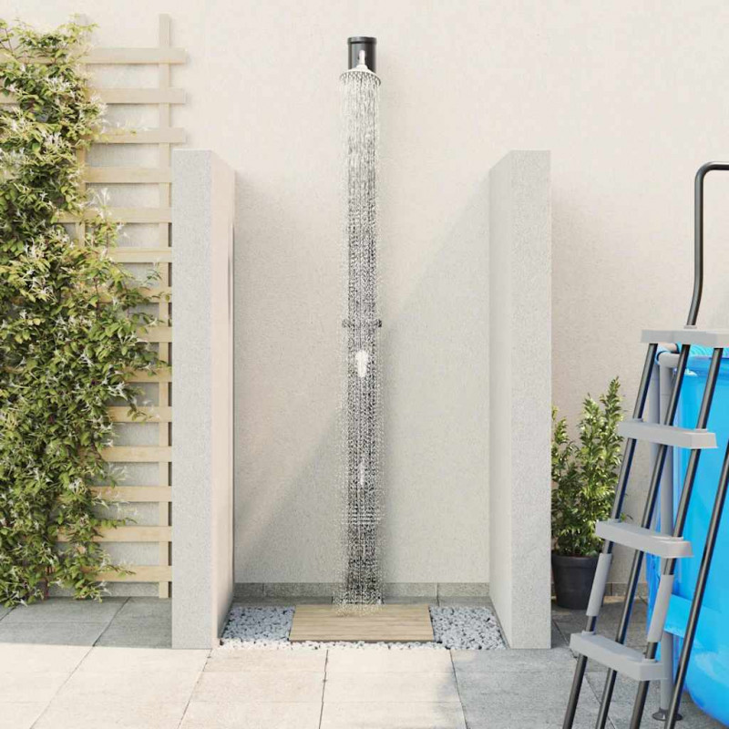 Prysznic słoneczny na świeżym powietrzu Czarny 217 cm