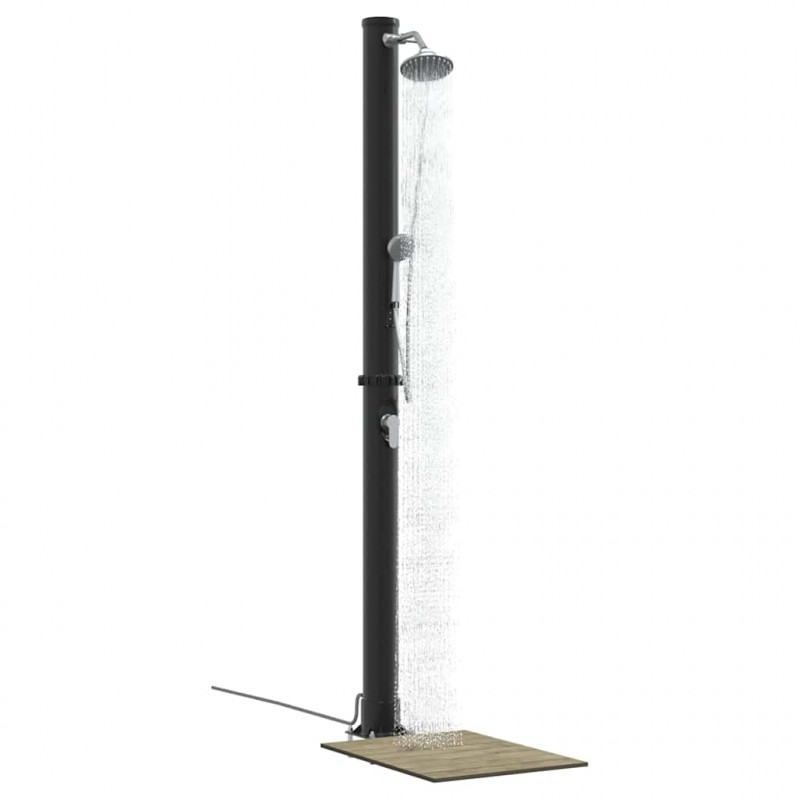 Prysznic słoneczny na świeżym powietrzu Czarny 217 cm