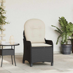 Fotel z funkcją relaksu Czarny 56 x 66 x 95 cm polirattan