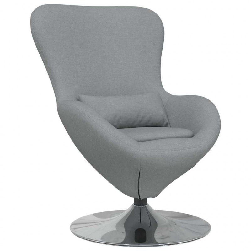 Fotel jajo Jasnoszary 63 x 73 x 90 cm tkanina